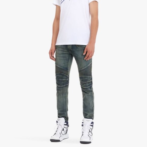 Balmain Other - NWT Balmain Blue Denim Biker Jeans Size 28